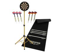 Tirassegno Bersaglio 6 Freccette Acciaio Dardo Set Completo Supporto Tappetino