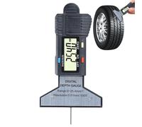 Tire Depth Gauge - Display LCD elettronico 0,01 mm Precision, 0-25,4 mm Range | Digital Tread Tester With Return Spring | Racing Professional Beginner Driver, Tire Groove Measurement Tool
