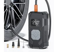 Tire Inflator Compressore Aria Portatile Senza Fili 150PSI, Batteria Ricaricabile con Manometro Digitale, Auto Spegnimento e Luce LED, Gonfiatore Elettrico per Auto, Moto, Bici, Palloni, Grigio