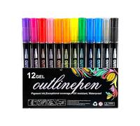 Tire Le Penne Per L'Arte - Usa Ampiamente Il Pennarello Di Tratto, La Fodera Neon | Set Di Penne A Pennelli 12x Smimmering, Strumenti Di Scrivere A Doppia Punta Di Sé Per Carte, Libri A Co
