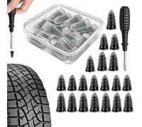 Tire Plugs Screw Type, Heavy Duty Universal Multi Size Puncture Repair Kit | Tire Puncture Repair Kit Multi-size tire repair kit for cars and electric vehicles, tubeless tire mushroom plugs