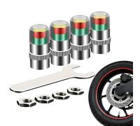 Tire Pressure Caps, Smart Valve Covers, 3 Color Indicator Caps with Easy Read, Metal Tire Stem Protectors, Car Accessories with Quick Monitoring, Auto Supplies for Truck SUV Wheel