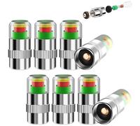 Tire Pressure Monitoring Valve, 2.4/3.0 Bar 36-46 PSI Tire Pressure Sensor Valve Stem Caps with Easy-Read Eye Alert, Copper Core Pressure Indicator for Cars, Trucks (4)