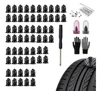 Tire Repair Rubber Nails Kit with 2 Sizes, Screw in Tire Repair Plugs for Car Motorcycle Truck, Universal Tires Puncture Repairs Kit with Spiral Rubber Nails for Fast Self-Service(S,60PCS)