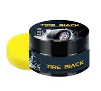 Tire Shine Paste - 50g Auto Wheel Restoration Polish | Protective Rubber Coating with Foam Pad, Improves Driving Safety, Deep Black Gloss Finish, Durable Anti-Aging Formula, Ideal for Truck, Van