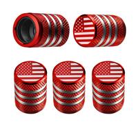 Tire Valve Stem Cap Cover - (5 Pack) Tire Air Cap Metal with Plastic L