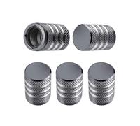 Tire Valve Stem Cap Cover - (5 Pack) Tire Air Caps Metal with Plastic Liner Corrosion Resistant Leak-Proof for Car Truck Motorcycle SUV and Bike Grey