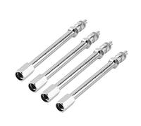 tire valve stem extenders + Estensione della valvola del pneumatico | 4Pcs 100mm Adattatore ruota per asta di estensione della valvola della gomma cromata per camion auto camion Van argento