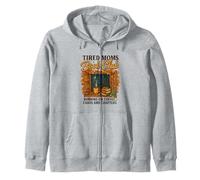 Tired Moms Book Club Coffee Chaos & Chapters Graphic Felpa con Cappuccio