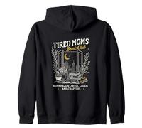 Tired Moms Book Club Running on Coffee Chaos & Chapters Felpa con Cappuccio