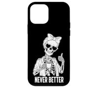Tired Skeleton Never Better Thumbs Up, da donna, amante del caffè Custodia per iPhone 12 mini