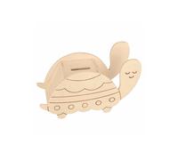 Tirelire in legno a forma di Tartaruga - 18,5 x 7 x 13 cm