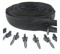 tiretto per cerniere, 3# Cerniera invisibile in nylon Cerniera lunga 5/10/20 metri 10/20/30 Cursori con bloccaggio automatico utilizzati for borse di abbigliamento(Black)