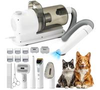 TirEurt Set per la cura del cane 3 in 1 con contenitore della polvere da 2,5 l, 48 dB silenzioso e tubo da 6,56 ft - tosatrice professionale per cani, aspirapolvere, tagliacapelli animali (inclusi