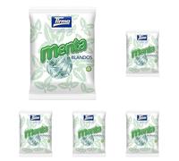 Tirma Caramelle Morbide alla Menta| Caramelle al Gusto Menta| Senza glutine | Vegane | Confezionate Singolarmente | Sacchetto da 125gr (Confezione da 5)