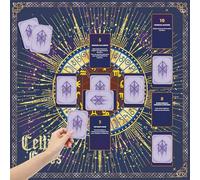 Tirmanaz Tela per altare, tovaglia in velluto per tarocchi, con croce celtica stampata per divinazione, tappetino per tarocchi viola per lettura, biglietti, stregoneria, magia