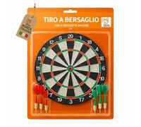 Tiro al Bersaglio 36 cm con 6 Freccette - Bersaglio per Gioco e Allenamento, Freccette Rosse e Verdi, Uso Interno ed Esterno