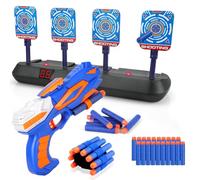 Tiro al Bersaglio con Pistola Giocattolo per Bambini 3 4 5 6 7 8 9 10 anni, Bersaglio Digitale Elettrico per Nerf, 20 Proiettili, Giochi Bimbo Gioco Blaster Interno Esterno Regalo Compleanno Natale