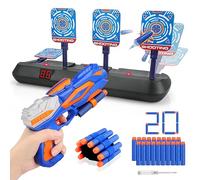 Tiro Bersaglio Elettrico con Pistola Giocattolo, Bersaglio Digitale per Nerf, 20 Proiettili,Giochi di Tiro Bambini 3 4 5 6 7 8 9 10 anni Gioco Interno Esterno Regalo Compleanno Natale Ragazzo Bimbo