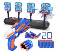 Tiro Bersaglio per Nerf con Pistola Giocattolo, Bersaglio Digitale Elettrico con 20 Proiettili, Giochi Bambini Bimbo Ragazzo 3 4 5 6 7 8 9 10 anni Gioco Interno Esterno Regalo Compleanno Pasqua