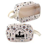 Tiro con l'arco Borsa per il trucco Tiro con l'arco Regalo Bowhunter Regali Bow Hunter I Don't Wear Archi I Shooot Them Caccia Trucco Zipper Pouch