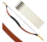 Tiro con L'Arco Tradizionale Arco Ricurvo e Frecce Set Longbow 20-50lbs Fatto a Mano Arco di Legno Mongolo Gomito da Caccia Arco per la Pratica di Caccia Adulti (50lbs, Tipo 9)