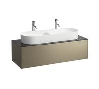 Tiroir Sonar courant, 1 tiroir, convient pour lavabo H812348, H812349, découpe au milieu pour lavabo, H4054710341421, H4054710341421, Colorazione: Titanio/ Nero Marquina