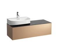 Tiroir Sonar en cours d'utilisation, 1 tiroir, adapté au lavabo H816341, H816342, découpe à gauche pour le lavabo, H4054520341411, H4054520341411, Colorazione: Rame / Nero Marquina