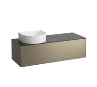 Tiroir Sonar en cours d'utilisation, 1 tiroir, adapté aux cuvettes des lavabos 812340, 812341, 812342, 812343, découpe à gauche pour le lavabo, H4054220341421, H4054220341421, Colorazione: Titanio/ Ne