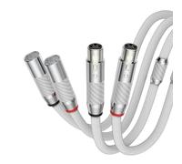 Tirstrup Cavo per microfono XLR placcato argento Premium a 3 pin, bilanciato XLR su femmina, cavo per microfono, amplificatore, mixer, altoparlante HiFi (2 m, bianco)