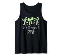 Tis a Blessing to be Irish Blessing St Patricks Coquette Bow Canotta