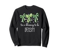 Tis a Blessing to be Irish Blessing St Patricks Coquette Bow Felpa