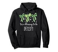 Tis a Blessing to be Irish Blessing St Patricks Coquette Bow Felpa con Cappuccio