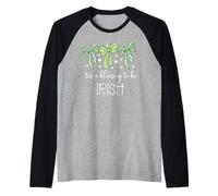 Tis a Blessing to be Irish Blessing St Patricks Coquette Bow Maglia con Maniche Raglan
