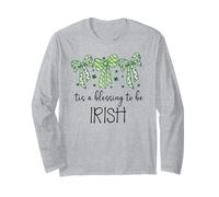 Tis a Blessing to be Irish Blessings St Patricks Lucky Women Maglia a Manica