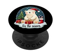 Tis The Season - Albero di Natale con orso polare PopSockets PopGrip Adesivo