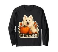 Tis The Season American Eskimo Dog Autunno Autunno Zucca Spice Maglia a Manica