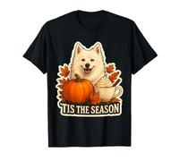 Tis The Season American Eskimo Dog Autunno Autunno Zucca Spice Maglietta
