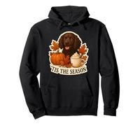 Tis The Season American Water Spaniel Cane Autunno Autunno caffè Felpa con Cappuccio
