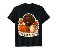 Tis The Season American Water Spaniel Cane Autunno Autunno caffè Maglietta
