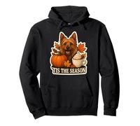 Tis The Season Australian Terrier Dog Autunno Zucca Autunno Felpa con Cappuccio