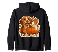 Tis The Season Beagle Dog Autunno Autunno Zucca Spice Coffee Felpa con Cappuccio