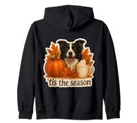 Tis The Season Border Collie Dog Autunno Autunno Zucca Spice Felpa con Cappuccio