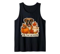 Tis The Season Boxer Cane Autunno Autunno Zucca Spice Latte Pup Canotta