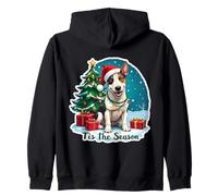 Tis The Season - Bull Terrier Dog Merry Christmas Holiday Xmas Felpa con Cappuccio
