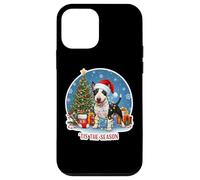 Tis The Season - Bull Terrier in miniatura con scritta Merry Christmas Custodia per iPhone 12 mini
