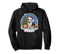 Tis The Season - Bull Terrier in Miniatura con Scritta Merry Christmas Felpa con Cappuccio