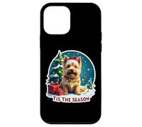 Tis The Season - Cairn Terrier - Cane con scritta Merry Christmas Holiday Fun Custodia per iPhone 12 mini