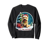 Tis The Season - Cairn Terrier - Cane con Scritta Merry Christmas Holiday Fun Felpa