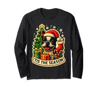 Tis The Season - Cane Boston Terrier Merry Christmas Mom Dad Maglia a Manica